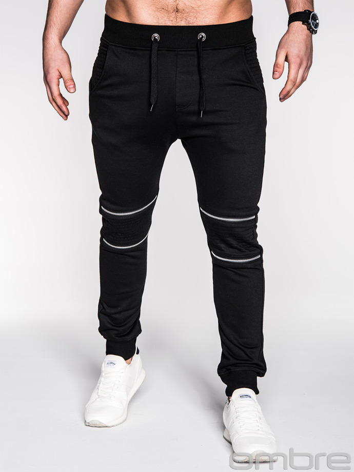 Spodnie męskie dresowe - czarne P163