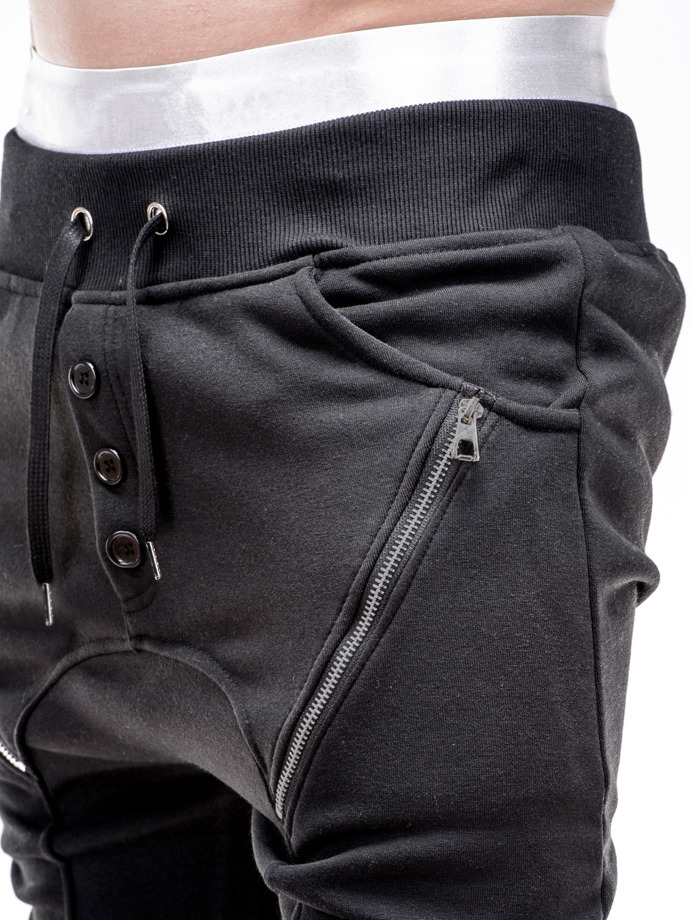Spodnie męskie dresowe - czarne P184
